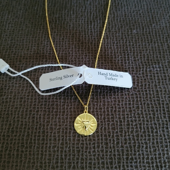 Zeyzey Gold💛 Heart❤ Disc📀 Pendant Necklace - Picture 7 of 15